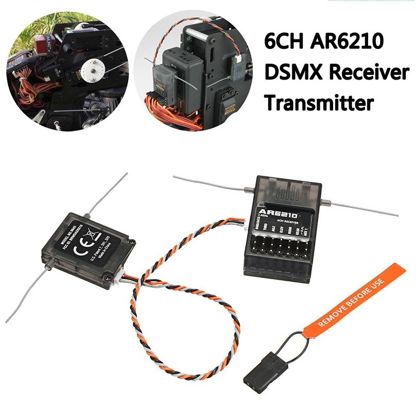 WANGCL Receptor Rc AR6210 Receptor 2.4GHz 3CH DSM2 Espectro Con Expansión Satelital Compatible Con Controles Remotos JR Spektrum DSM-X DSM2 Para Drone