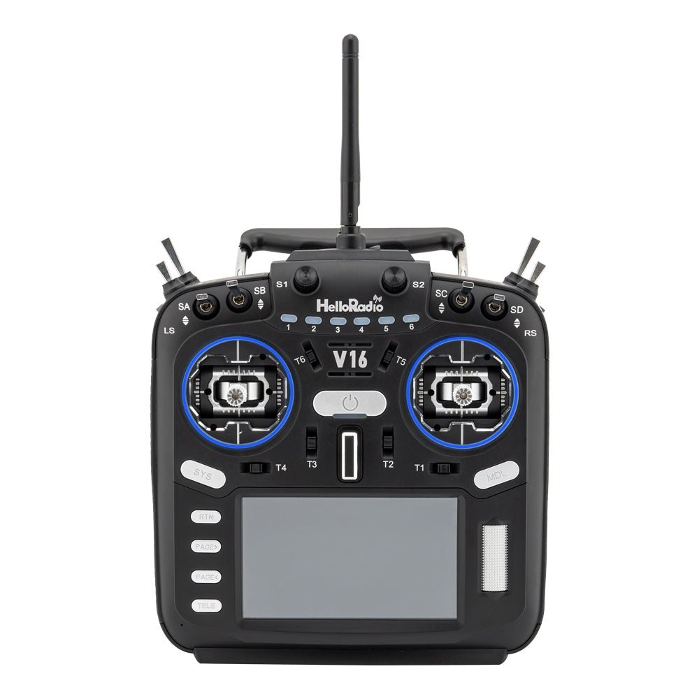 HOBBYMATE V16Pro ELRS Hall Gimbals Radio Transmitter Support EDGETX OPENTX 16 Channels 2.4G for RC Drone, Mode 2