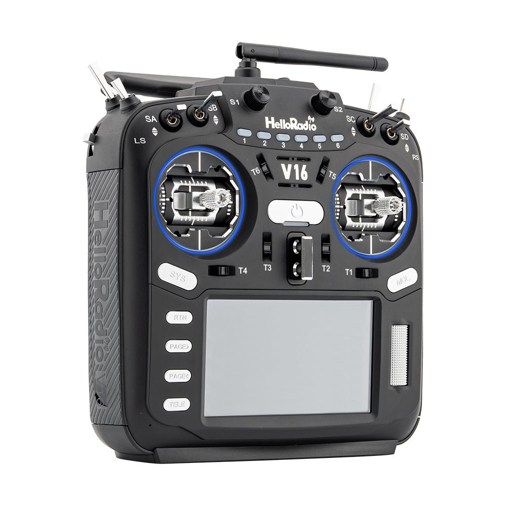 HOBBYMATE V16Pro ELRS Hall Gimbals Radio Transmitter Support EDGETX OPENTX 16 Channels 2.4G for RC Drone, Mode 2