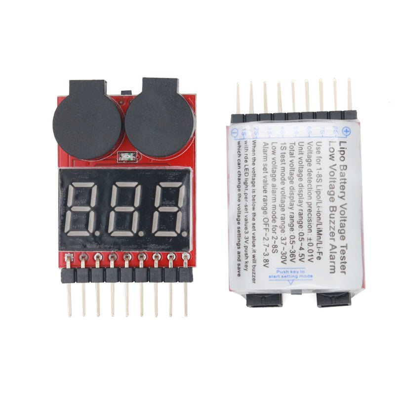 Lipo Battery Low Voltage Alarm 1S-8S Buzzer For RC CAR BOAT Plane FPV Heli Drone Lipo Battery Low Voltage Alarm 1S-8S Buzzer For RC CAR BOAT Plane FPV Heli Drone