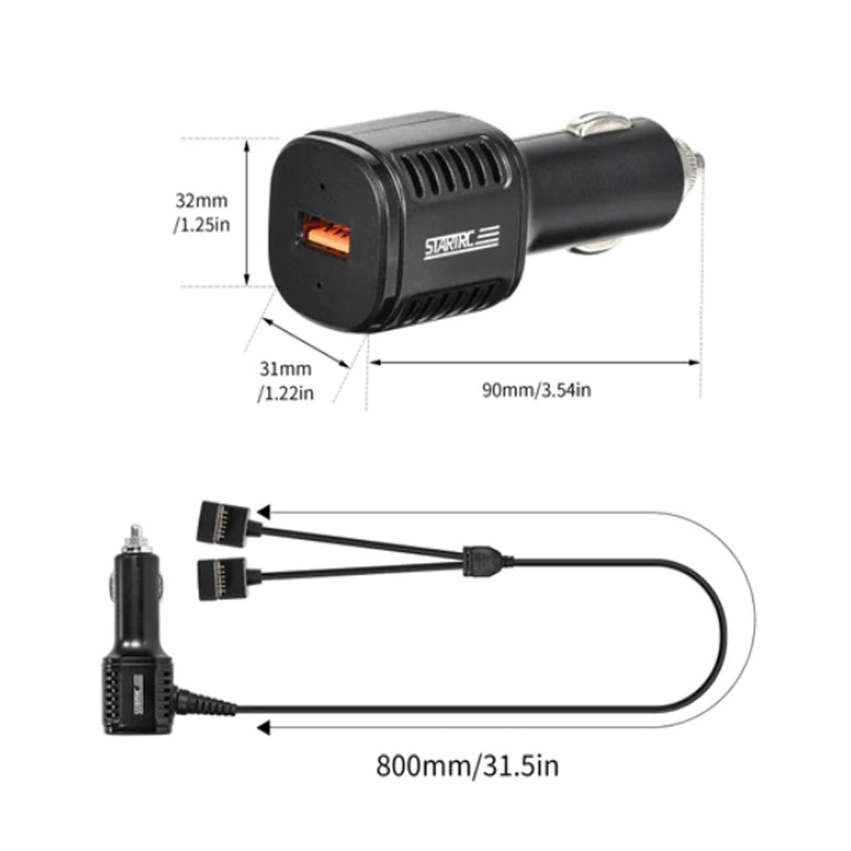 Cargador de coche para DJI Mini 2 baterías y Control remoto Hub de Cargador de coche para DJI Mini 2 baterías y Control remoto Hub de