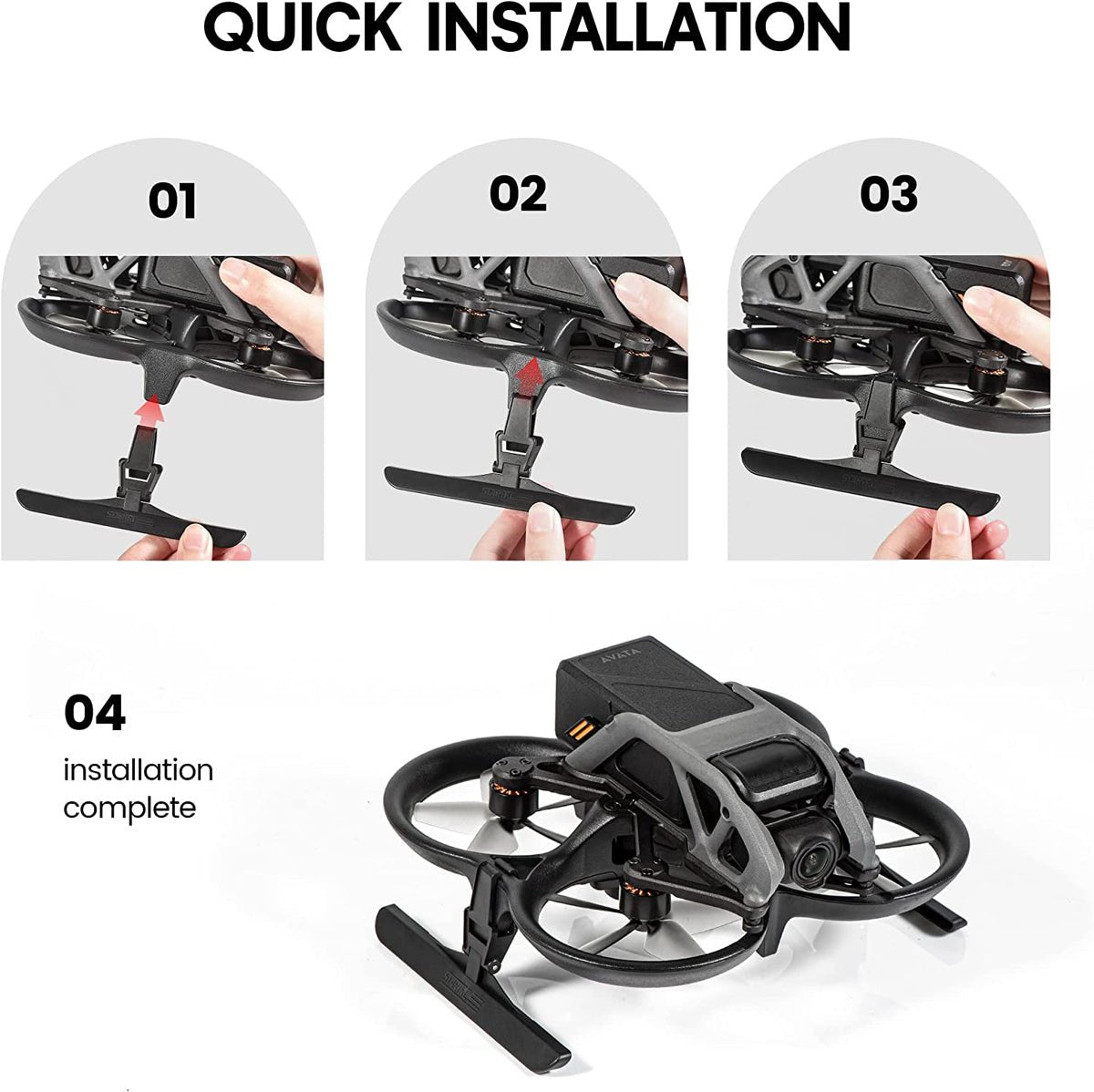 dji avata 2 landing gear Enhanced Landing Skid Gear Foldable for DJI Avata Fpv Drone – Hobbymate Hobby